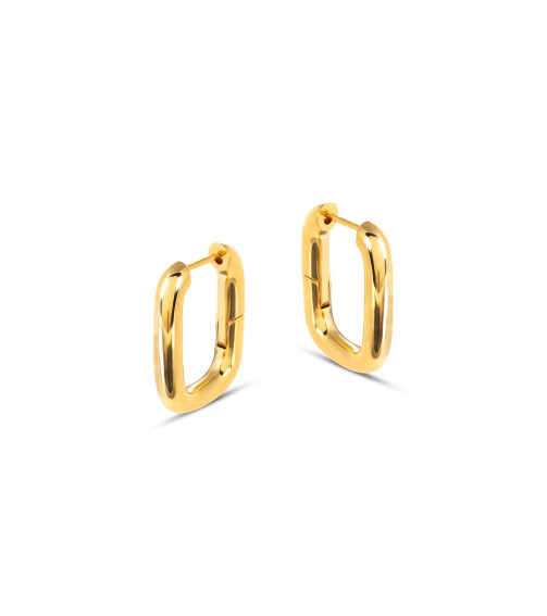 Bella Chunky Rectangular Gold Earrings