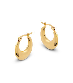 Lola Flat Moon Hoop Earrings