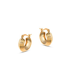 Lola Mini Ridge Gold Hoop Earrings