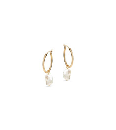 Venus Gold Hoop Earrings With Keshi Pearl Charm