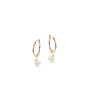 Venus Gold Hoop Earrings With Keshi Pearl Charm