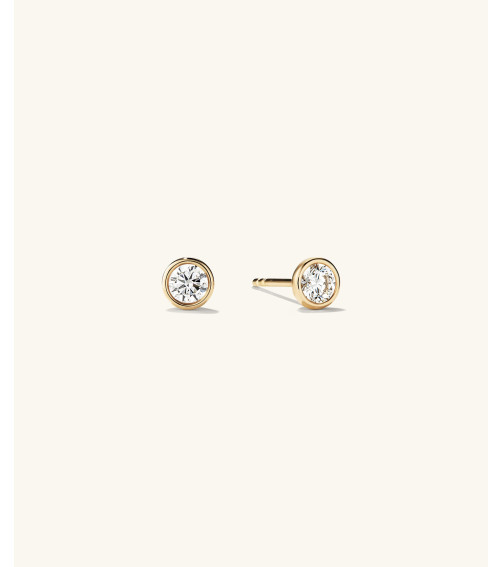 Bezel Round Lab Grown Diamond Studs 0.5 ct