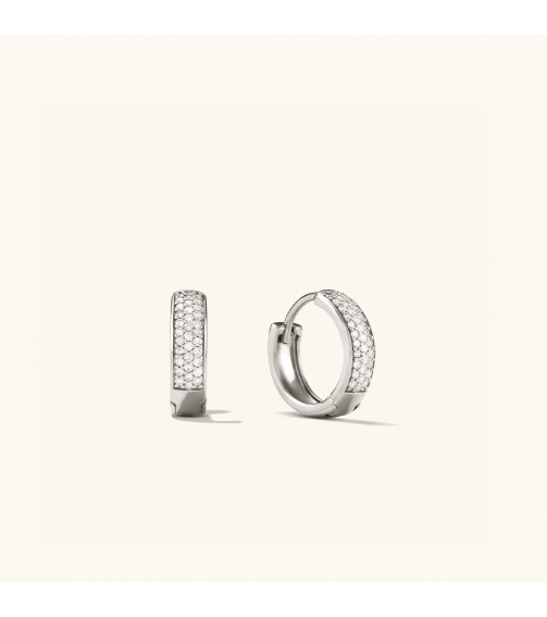 Bold Pavé Diamond Huggie Hoops