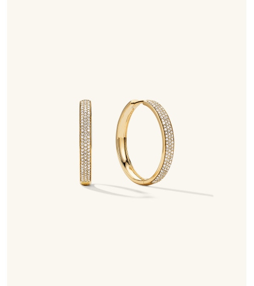 Bold Pavé Diamond Large Hoops