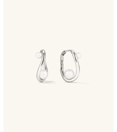 Dôme Figure Pearl Hoops