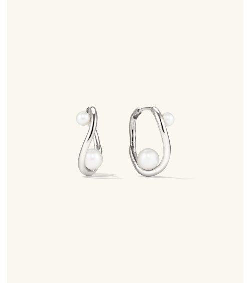 Dôme Figure Pearl Hoops