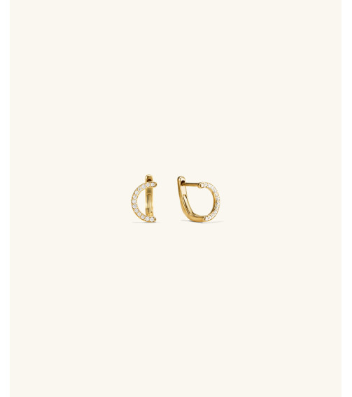 Gloria Pavé Diamond C Hoops