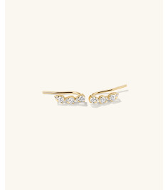 Lab Grown Diamond Pear Climber Studs