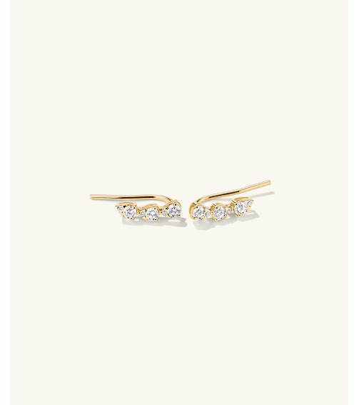 Lab Grown Diamond Pear Climber Studs