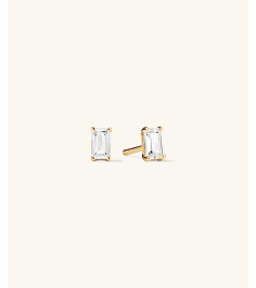 Lab Grown Sapphire Emerald Cut Studs