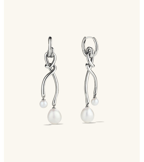 Loose Knot Pearl Earrings