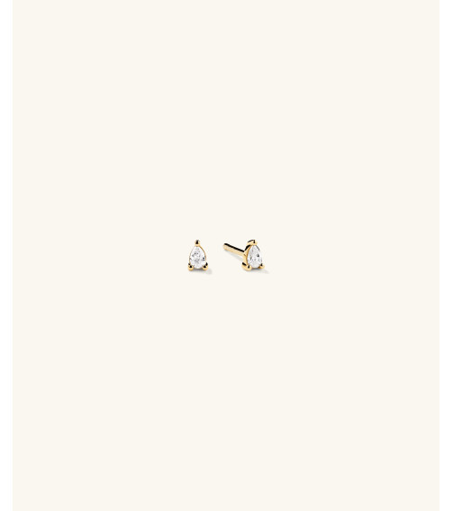 Mini Pear Diamond Studs