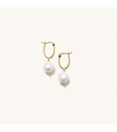 Organic Pearl Hoops