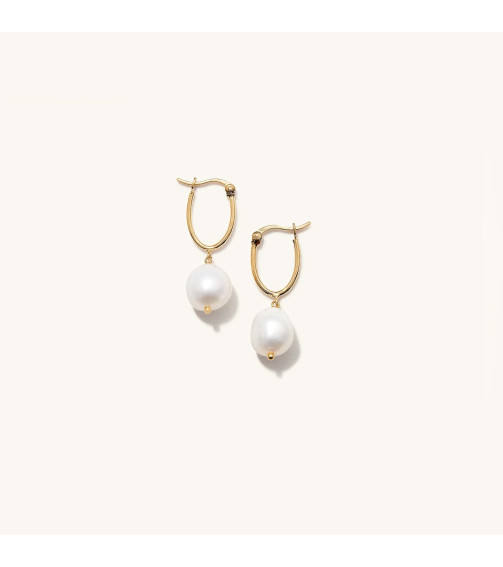 Organic Pearl Hoops