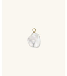 Oversized Baroque Pearl Hoop Charm