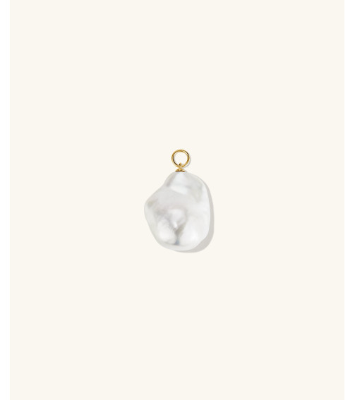 Oversized Baroque Pearl Hoop Charm