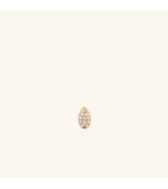 Pave Diamond Flat Back Pear Stud