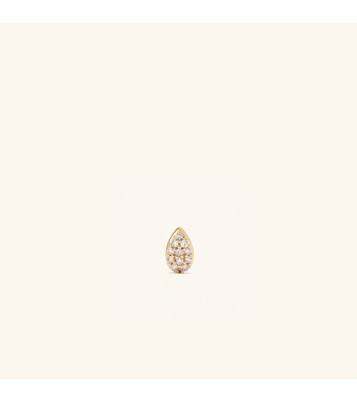 Pave Diamond Flat Back Pear Stud