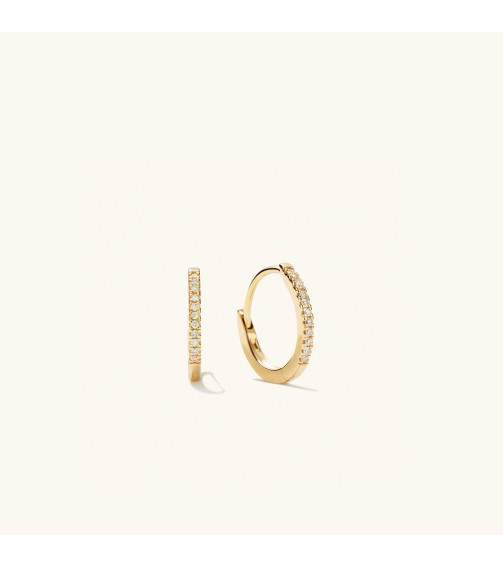 Pavé Diamond Huggie Hoops