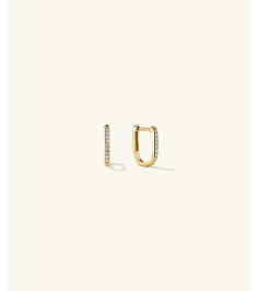 Pavé Diamond Huggie U Hoops