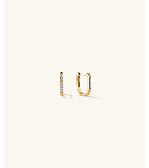 Pavé Diamond Huggie U Hoops