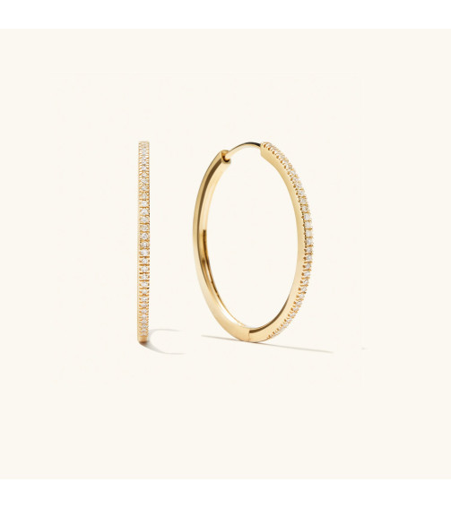 Pavé Diamond Large Hoops