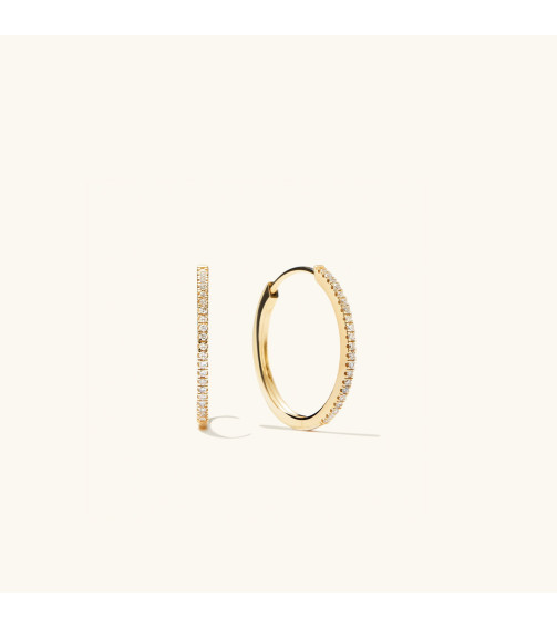 Pavé Diamond Medium Hoops