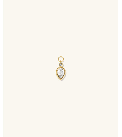 Pear Cut Gemstone Hoop Charm