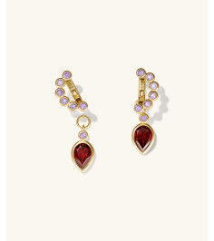 Remy Gemstone Charm Hoops