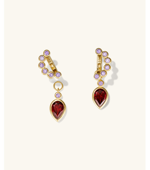 Remy Gemstone Charm Hoops