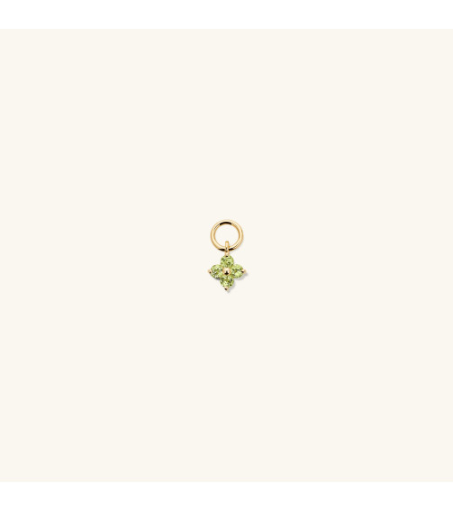 Single Gemstone Cluster Hoop Charm