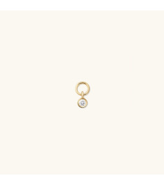 Single Mini Gemstone Hoop Charm