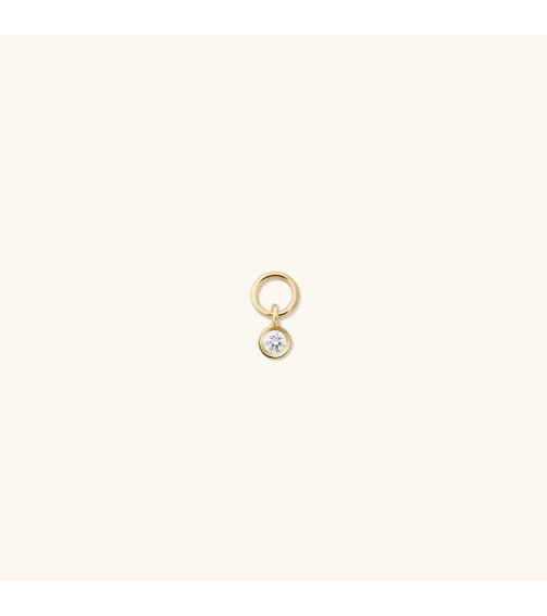 Single Mini Gemstone Hoop Charm