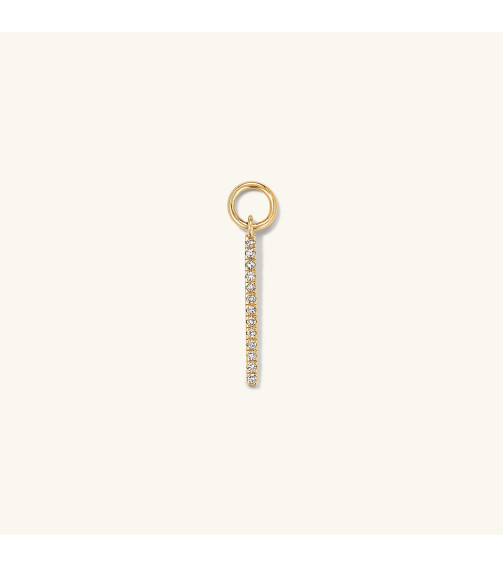 Single Pavé Diamond Bar Hoop Charm