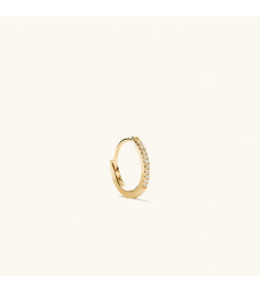 Single Pavé Diamond Huggie Hoop
