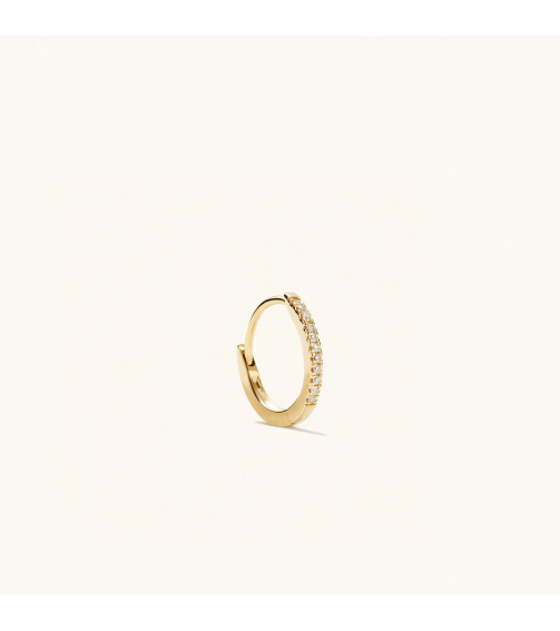 Single Pavé Diamond Huggie Hoop