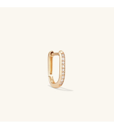 Single Pavé Diamond Huggie U Hoop