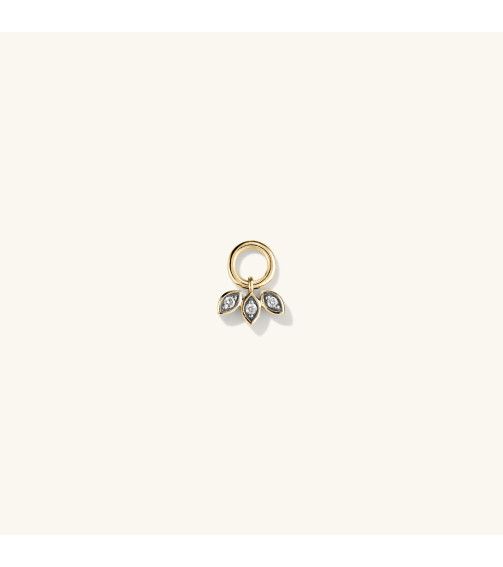 Single Triple Marquise Diamond Hoop Charm