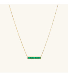 Baguette Emerald Bar Necklace Baguette Emerald Bar Necklace