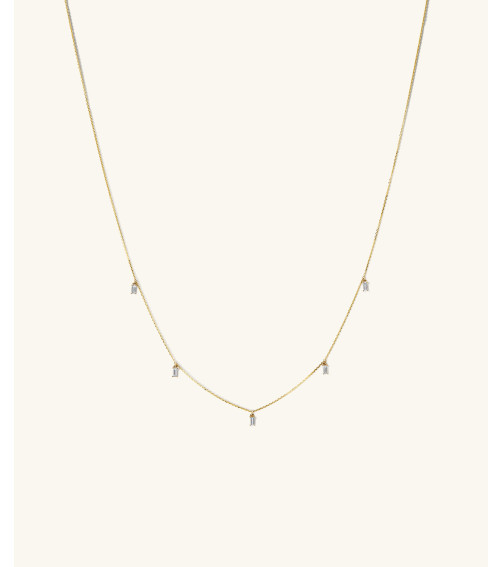 Baguette Lab Grown Diamond Station Necklace