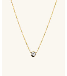 Bezel Lab Grown Diamond Necklace 0.5 ct