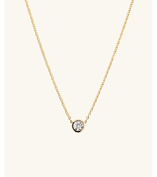 Bezel Lab Grown Diamond Necklace 0.5 ct