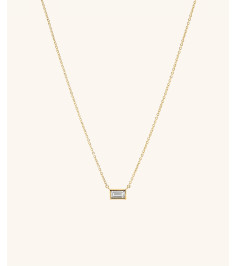 Lab Grown Diamond Baguette Necklace