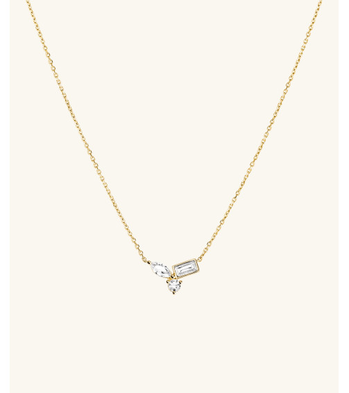 Lab Grown Sapphire Cluster Necklace