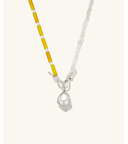 Maya Caged Pearl Necklace