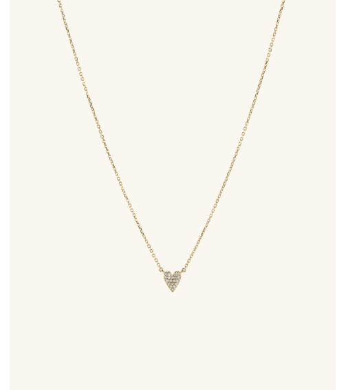 Mini Heart Pavé Diamond Necklace