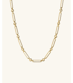 Mixed Link Paperclip Chain Charm Necklace