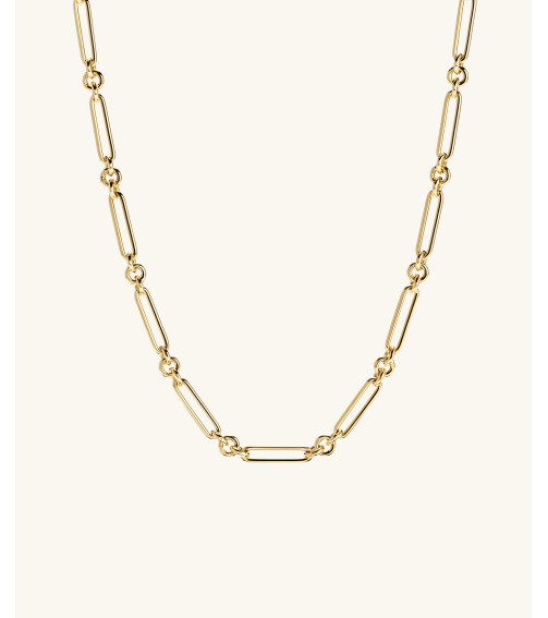 Mixed Link Paperclip Chain Charm Necklace