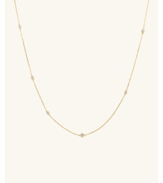 Multi Station Round Diamond Necklace