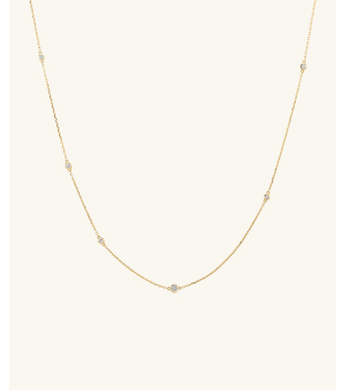 Multi Station Round Diamond Necklace